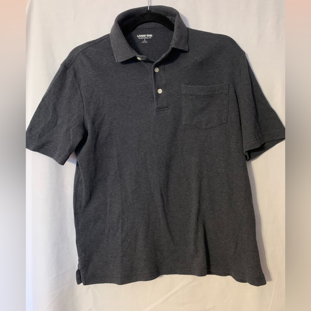 Lands End Women's Supima Cotton Short Sleeve Polo Shirt Small 34-36